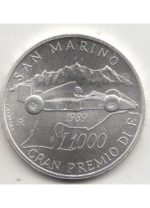 1989 Lire 1000 Argento Gran Premio Formula 1 San Marino